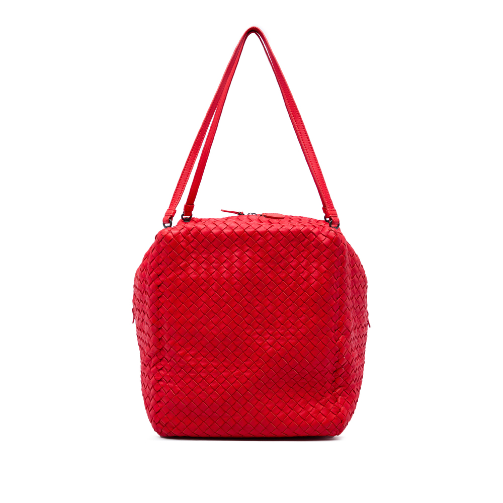 Pre-Loved Bottega Veneta Nappa Intrecciato Cube Shoulder Bag